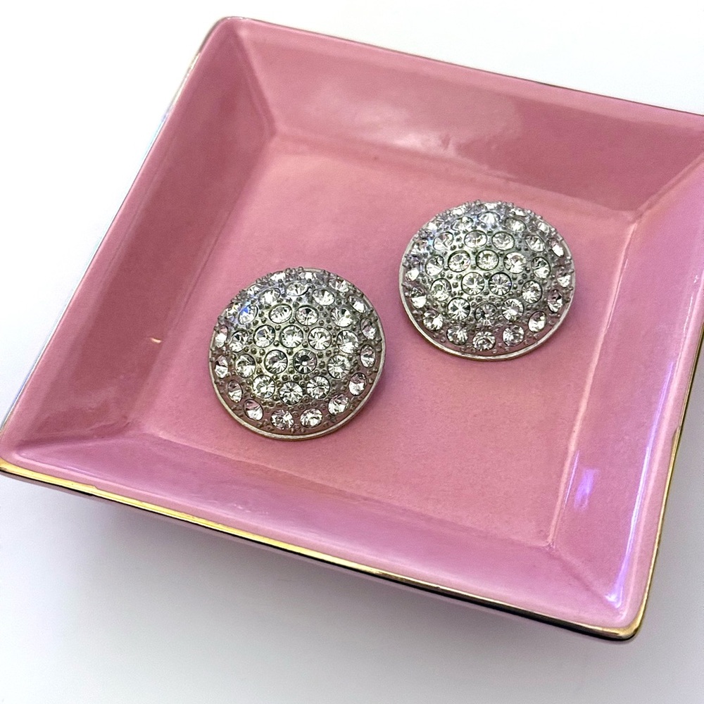 VTG/ JCREW Sparkling Silver Rhinestone BUTTON Set